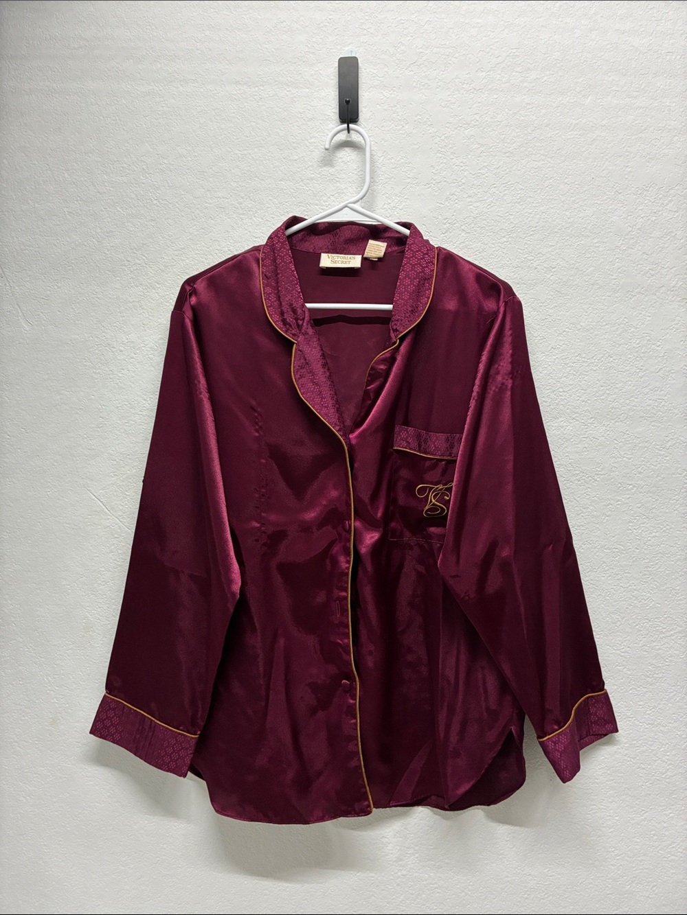 Victoria's Secret Vintage Burgundy Button Down Pajama Top /M